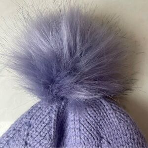 Steve Madden Lavender Knit Ski Hat with Pom Pom